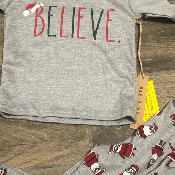 Rae Dunn BELIEVE santa Christmas pajamas - Picture 2 of 3